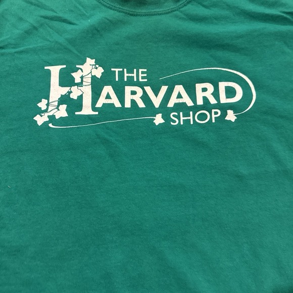 Vintage Unisex The Harvard Shop Graphic T Shirt  Sz Medium Shamrock Green HTF - Picture 9 of 9